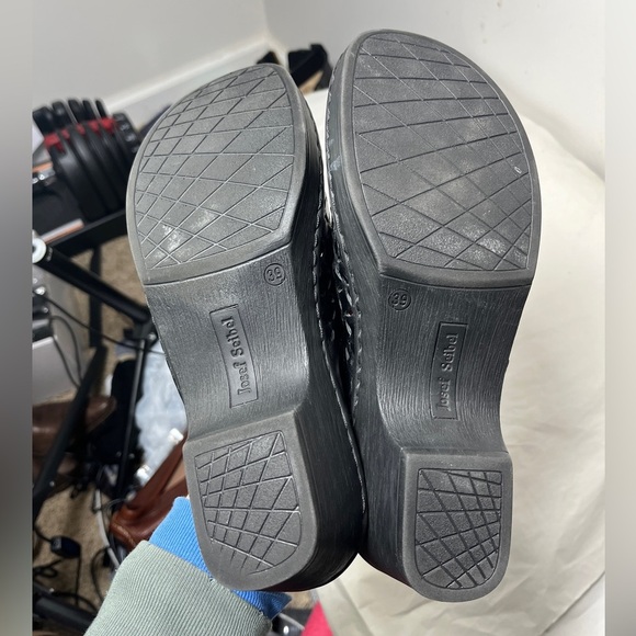 Josef Seibel Rebecca 25 Women Black Leather Slide Platform Sandals. 39 US 8 - Picture 6 of 11